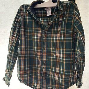 Tommy Bahama Green and Orange Plaid Shirt